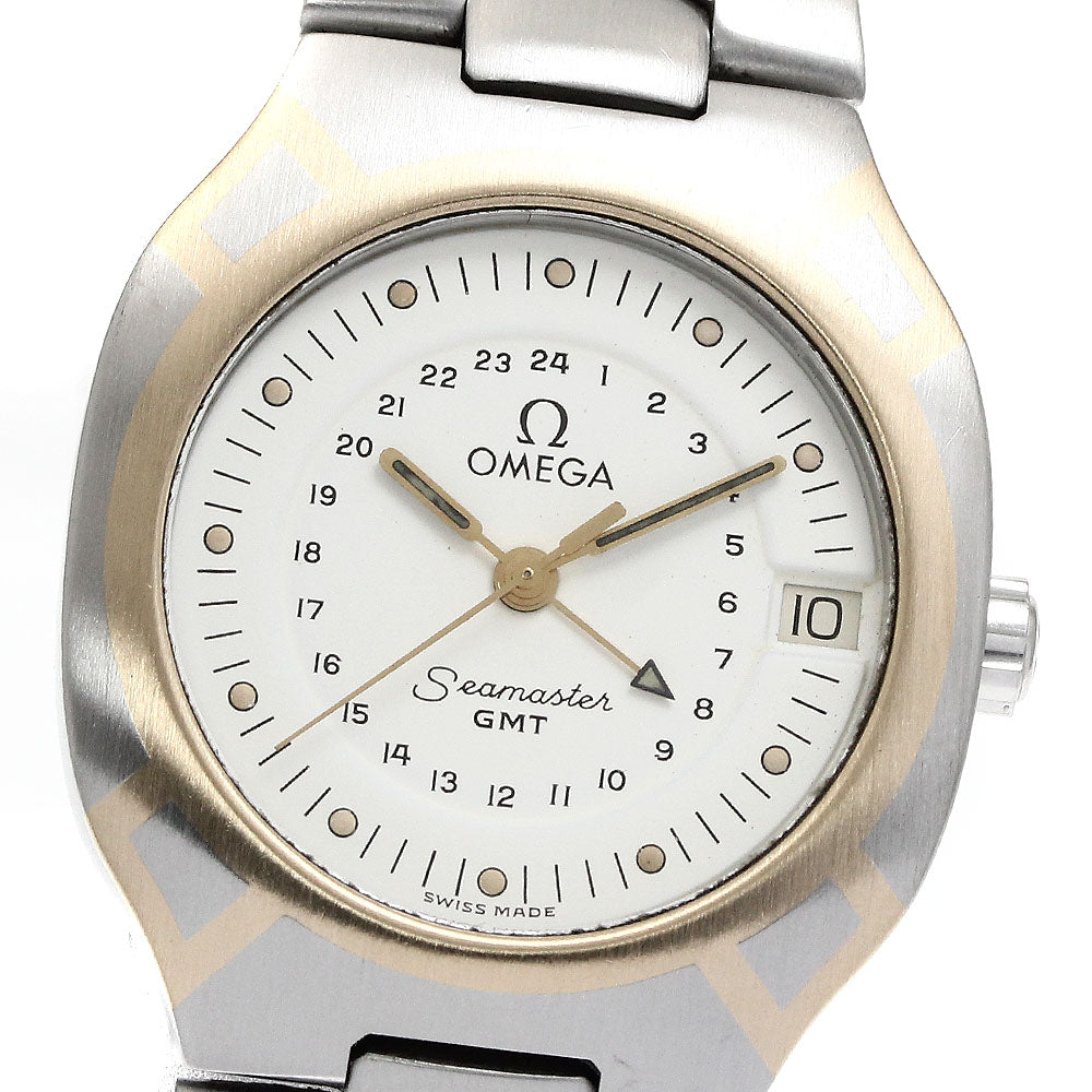 OMEGA Seamaster Polaris Date GMT white Dial Quartz Men's Watch_882679