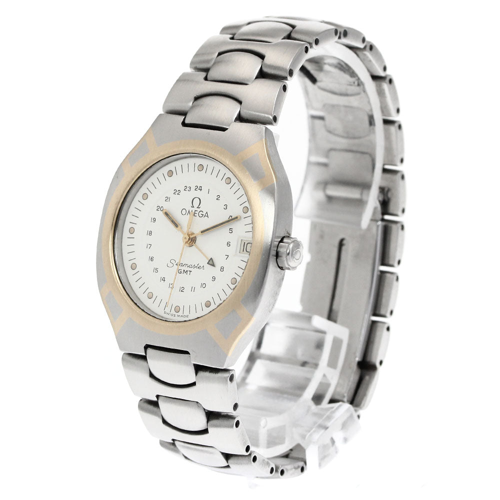 OMEGA Seamaster Polaris Date GMT white Dial Quartz Men's Watch_882679