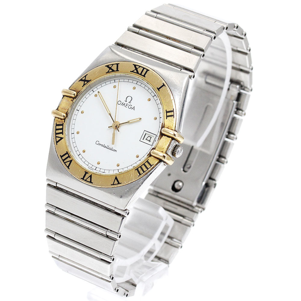 OMEGA Constellation YG bezel date white Dial Quartz Men's Watch_882695
