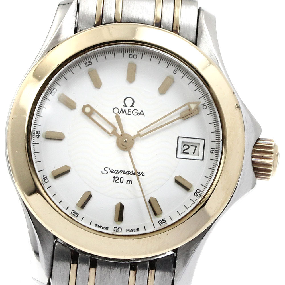 OMEGA Seamaster120 2381.21 Date white Dial Quartz Ladies Watch_882697