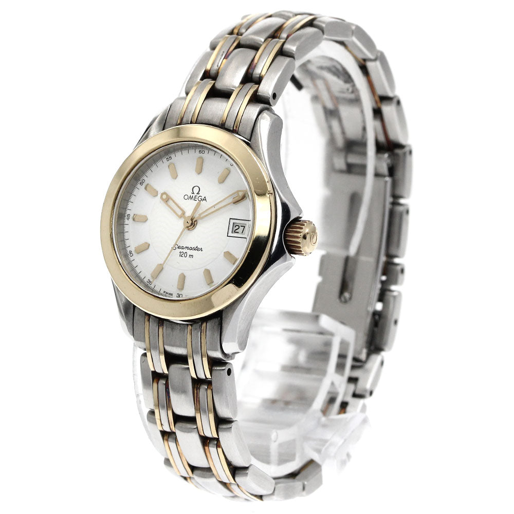 OMEGA Seamaster120 2381.21 Date white Dial Quartz Ladies Watch_882697