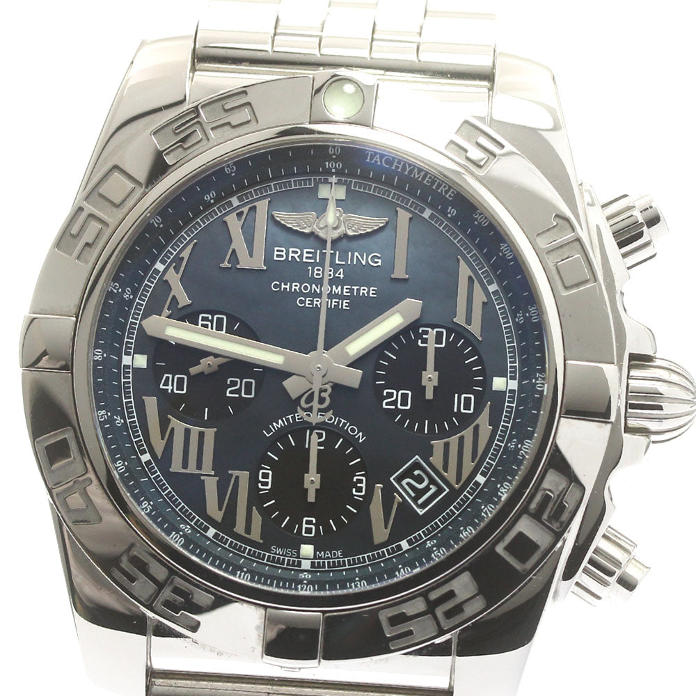 BREITLING Chronomat44 Japan limited edition 500 pieces AB0111 Date Blue shell Dial Automatic Men's Watch_882699