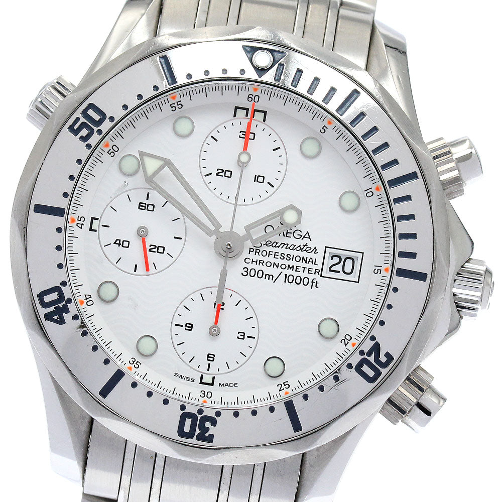 OMEGA Seamaster300 2598.20 Date Chronograph white Dial Automatic Men's _882720
