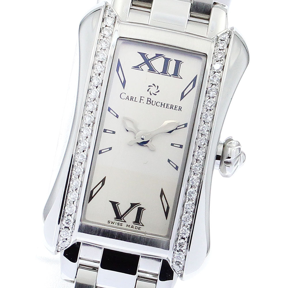 CARL F.BUCHERER Alaclea 10703.08 Diamond Bezel Silver Dial Quartz Ladies_882727