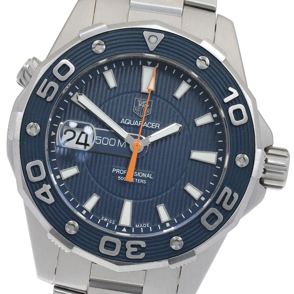 TAG HEUER Aqua racer 500M WAJ1112 Date Navy Dial Quartz Men's Watch_882728
