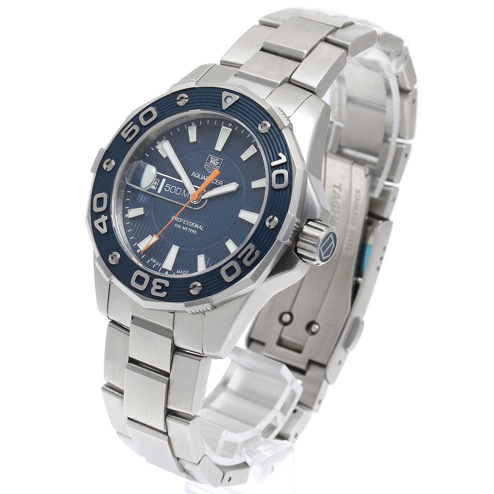TAG HEUER Aqua racer 500M WAJ1112 Date Navy Dial Quartz Men's Watch_882728