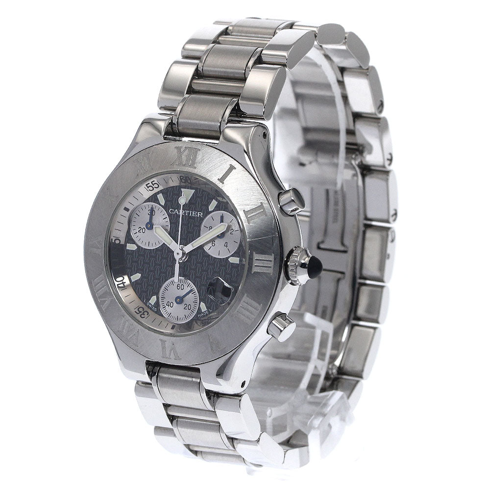 CARTIER CHRONOSCAPH W10172T2 Date black Dial Quartz Men's Watch_882736