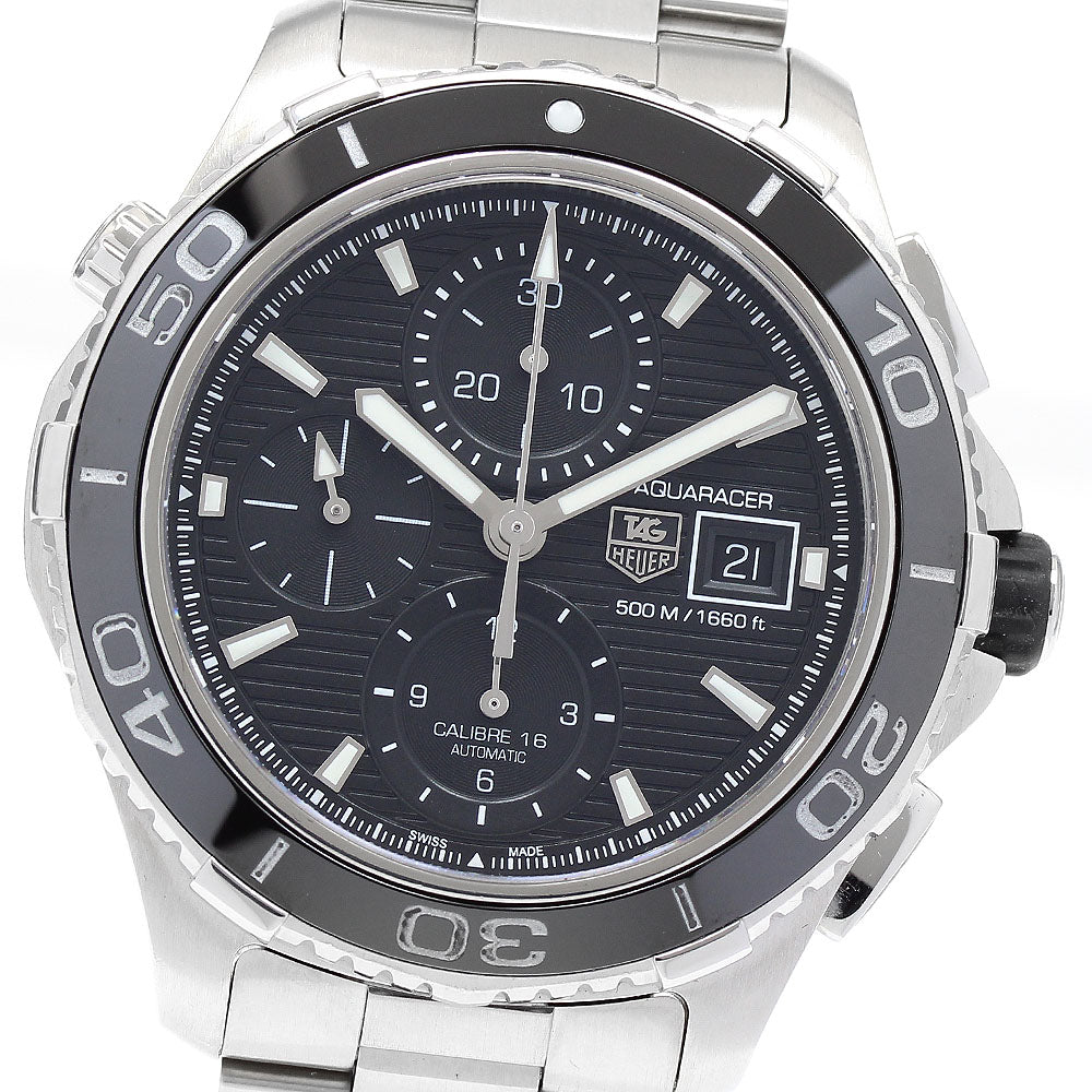 TAG HEUER Aqua racer CAK2110 Chronograph Date black Dial Automatic Men's_882794