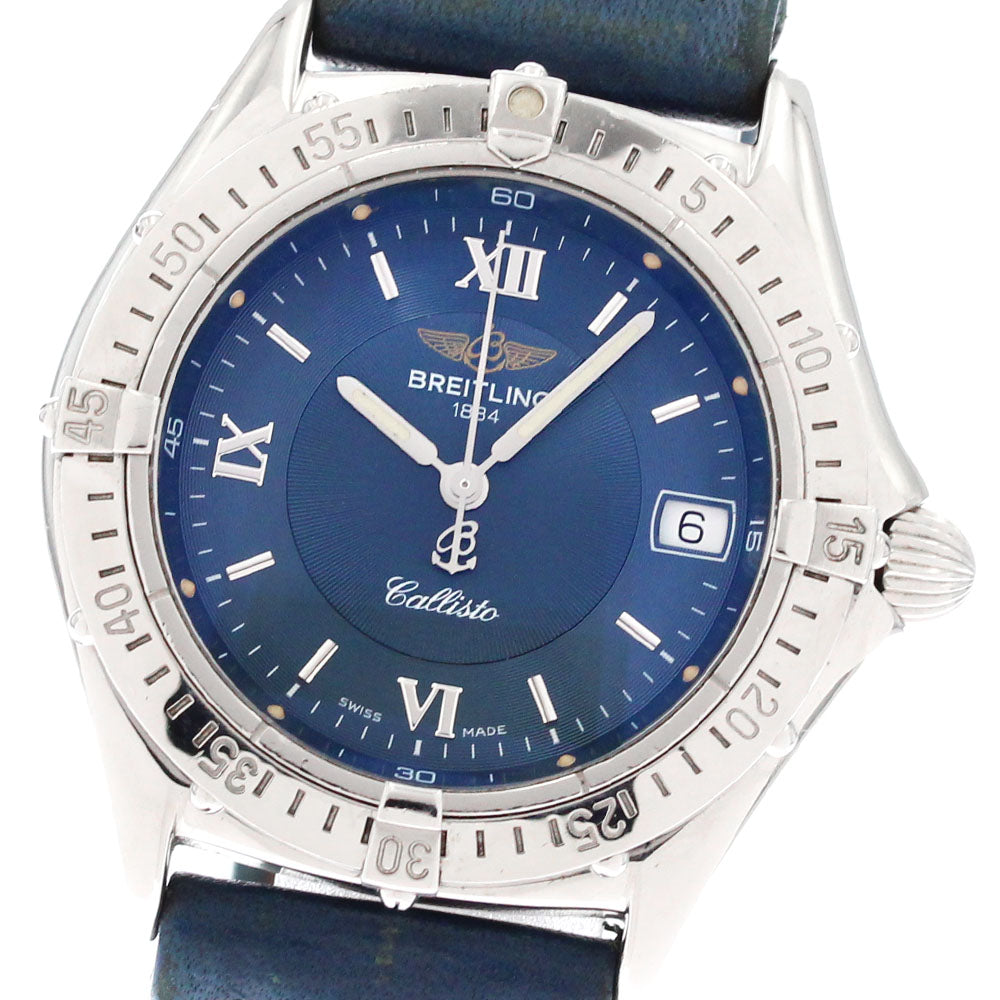 BREITLING Callisto A57046 Date blue Dial Quartz Boy's Watch_882817