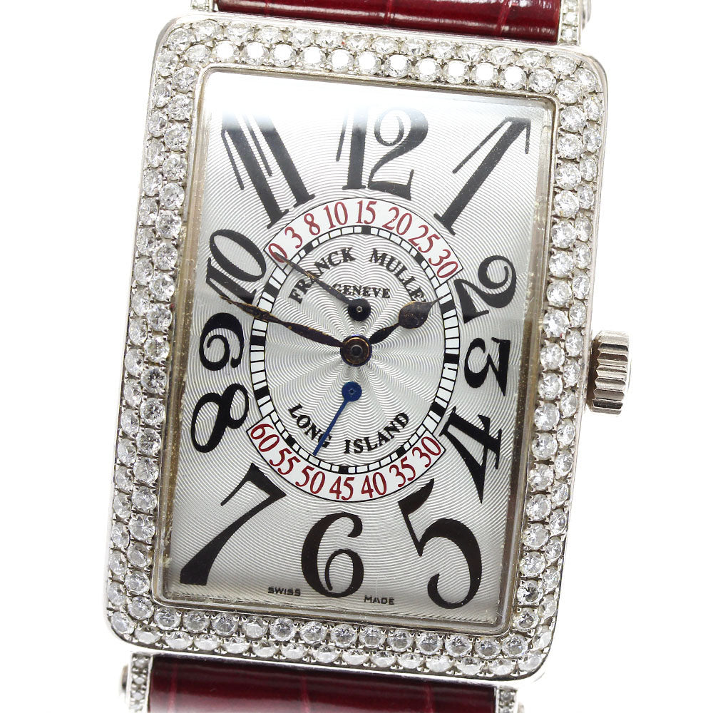 FRANCK MULLER Long Island B Retrograde Second Diamond 1100DSR K18WG Silver Dial Automatic Men's Watch_882826