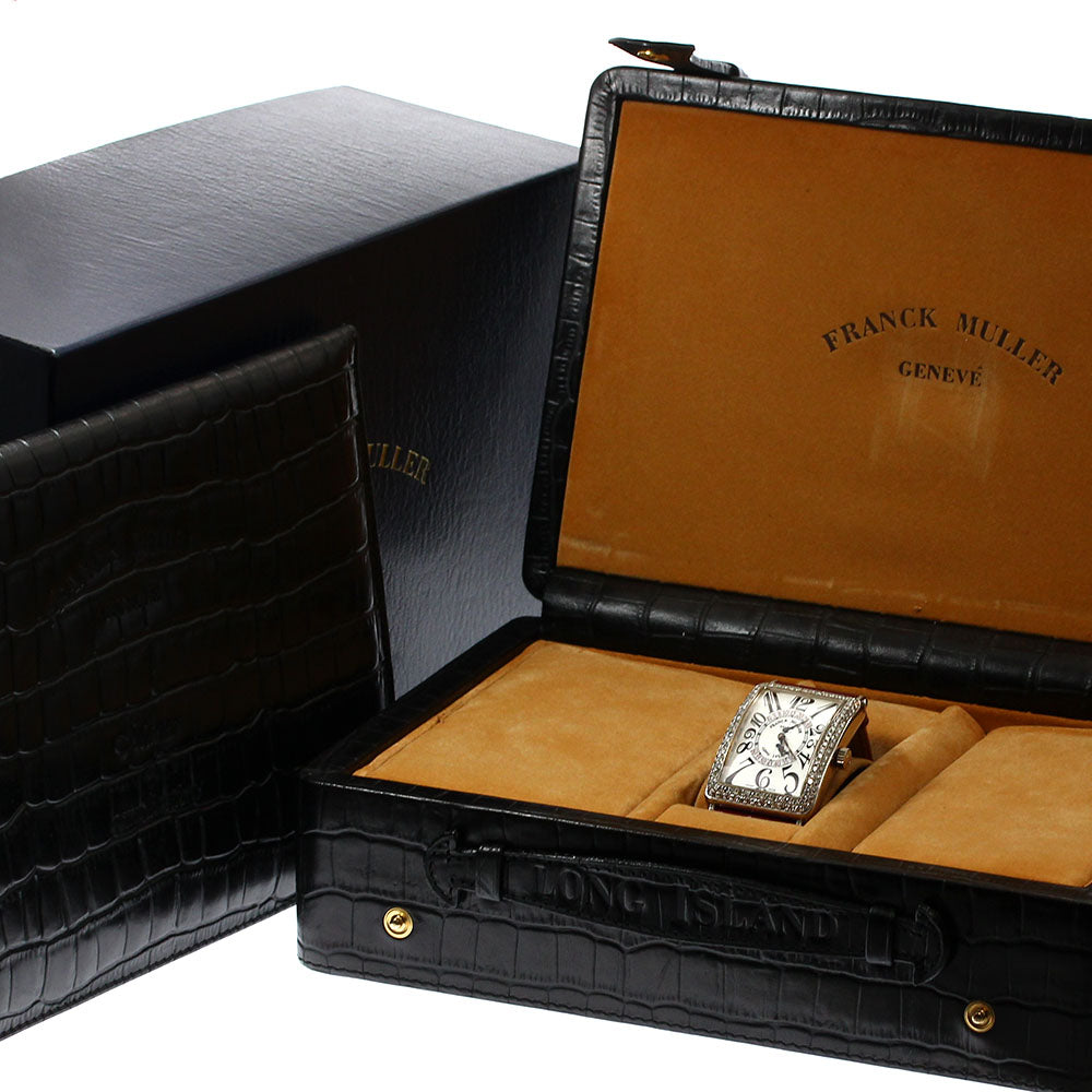 FRANCK MULLER Long Island B Retrograde Second Diamond 1100DSR K18WG Silver Dial Automatic Men's Watch_882826