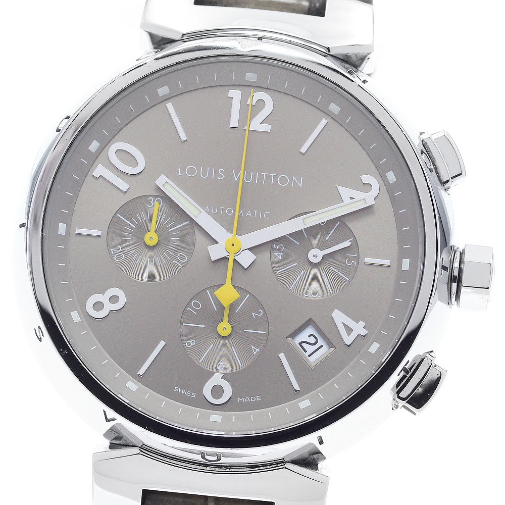 LOUIS VUITTON Tambour Q1122 Chronograph Brown Dial Automatic Men's Watch_882832