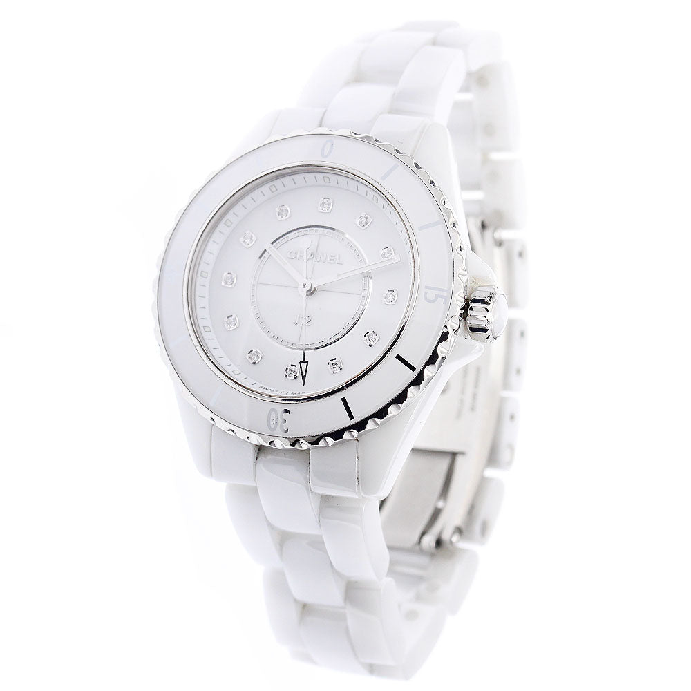 CHANEL J12 H5703 White ceramic 12P diamond white Dial Quartz Ladies Watch_882834