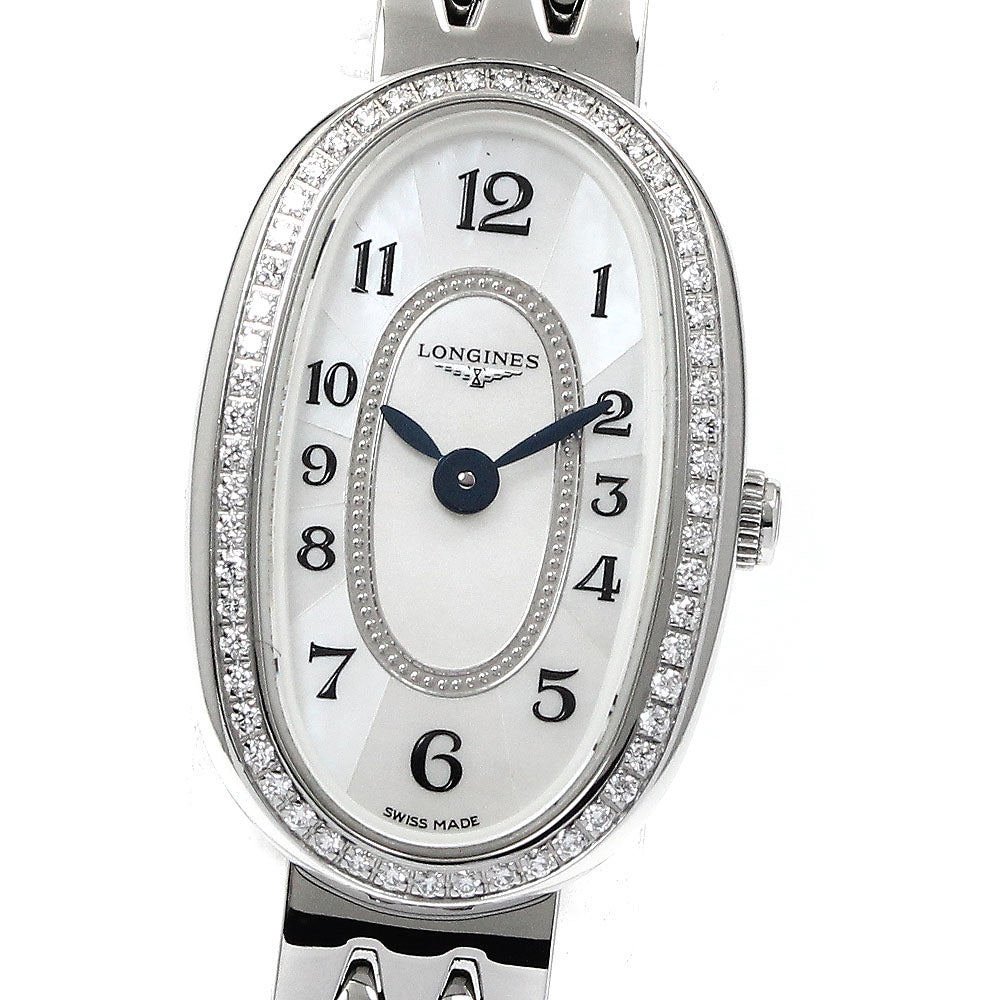LONGINES Sanphonette L2.304.0 Diamond Bezel White shell Dial Quartz Ladies Watch_882853