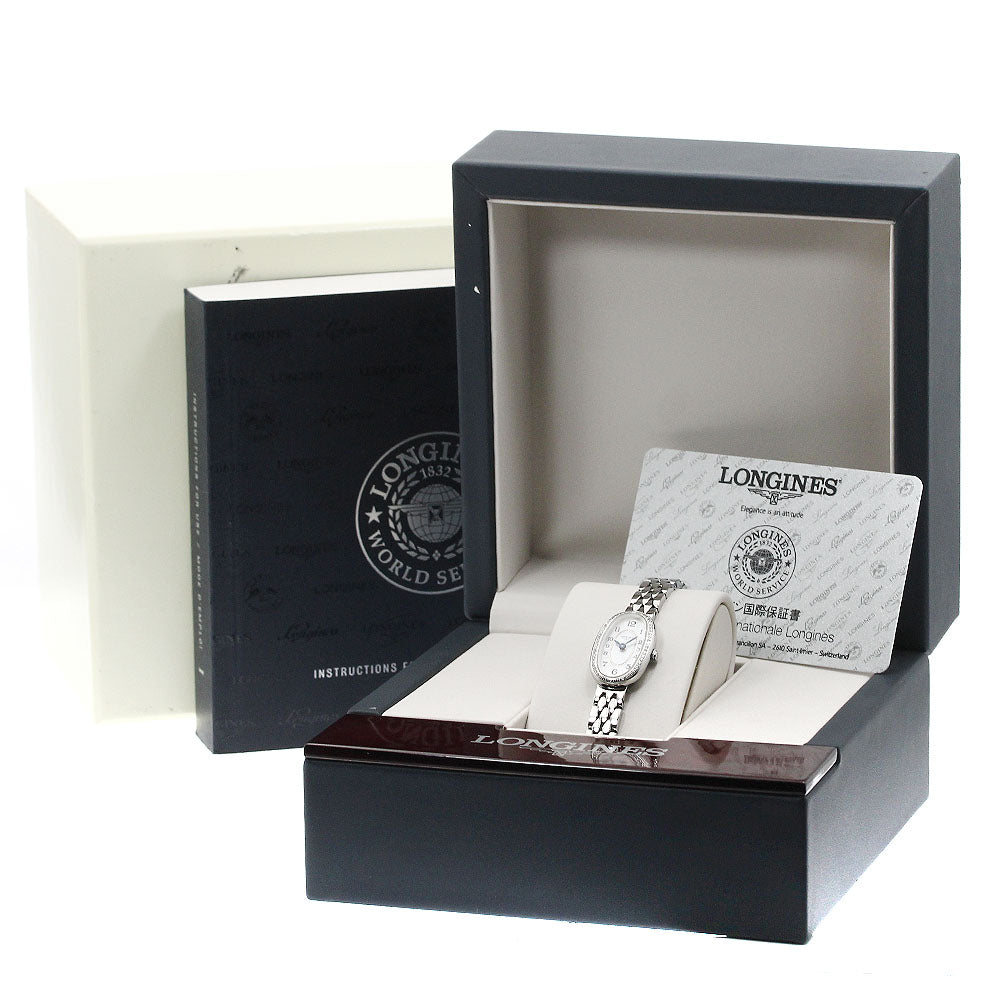 LONGINES Sanphonette L2.304.0 Diamond Bezel White shell Dial Quartz Ladies Watch_882853