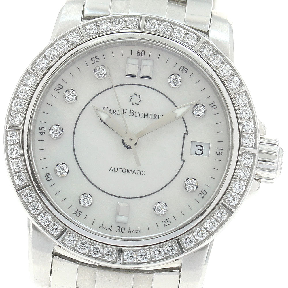 CARL F.BUCHERER Patravi 10621.08 9P diamond White shell Dial Automatic Ladies Watch_882896