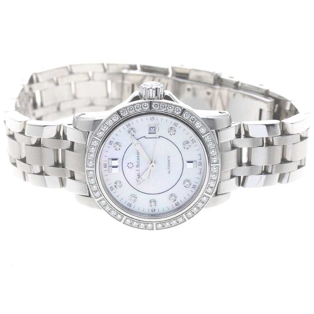 CARL F.BUCHERER Patravi 10621.08 9P diamond White shell Dial Automatic Ladies Watch_882896