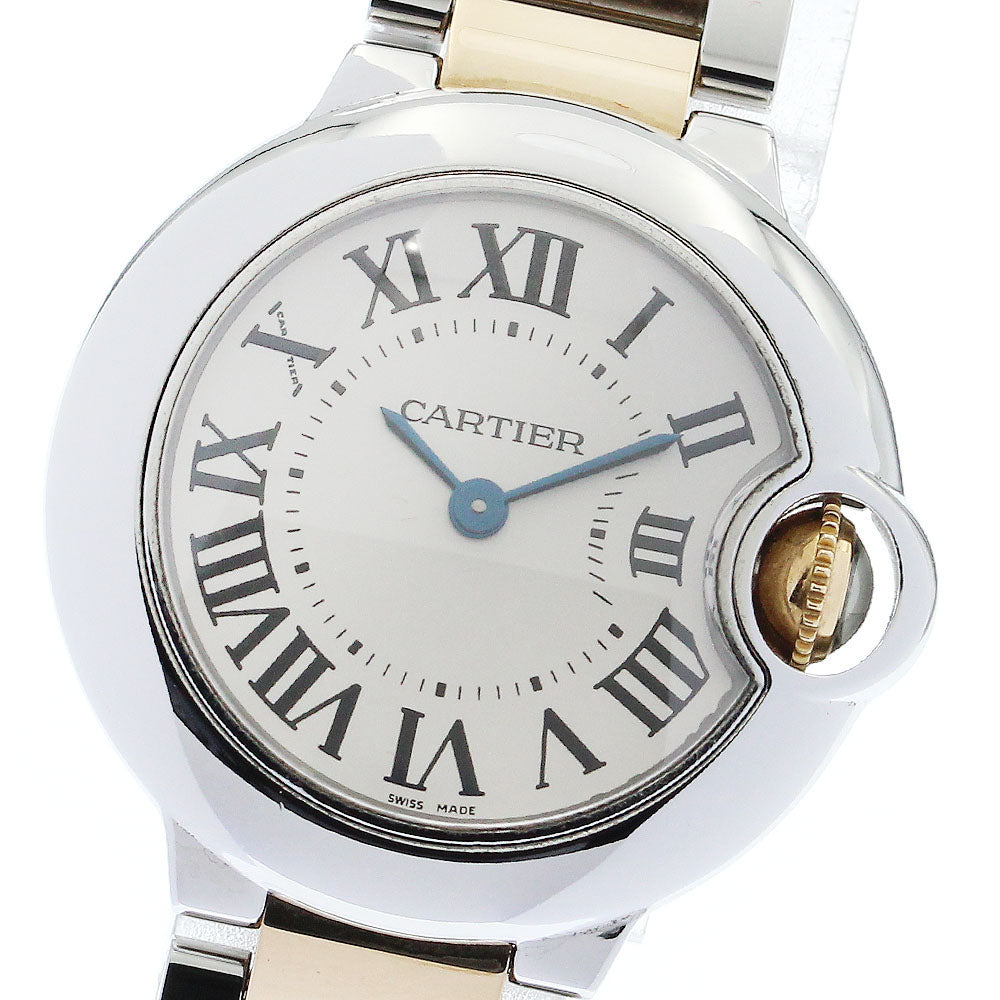 CARTIER Ballon bleu SM W69007Z3 2 tone Silver Dial Quartz Ladies Watch_882944