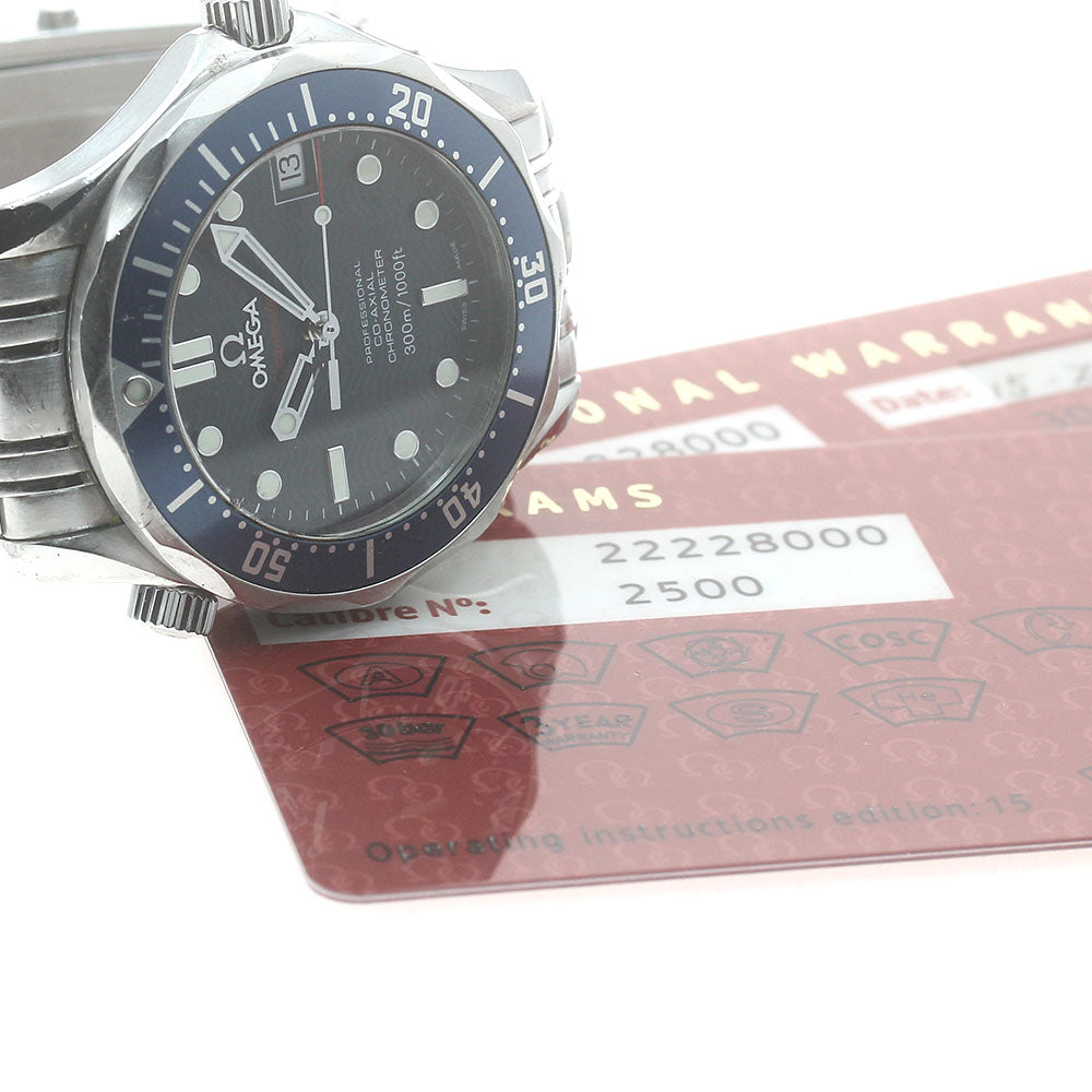 OMEGA Seamaster300 2222.80 Date Co-Axial Navy Dial Automatic Boy's Watch_883086