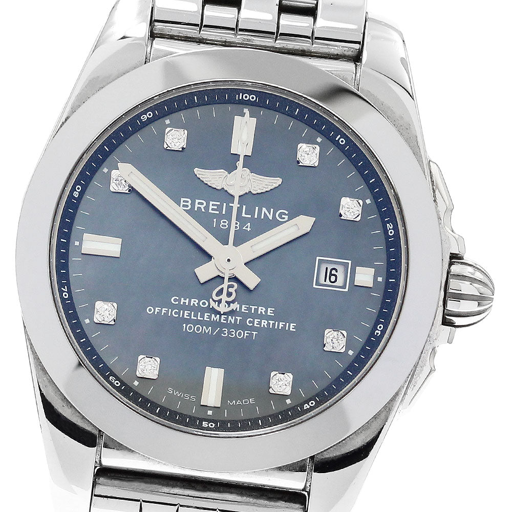 BREITLING Galactic 29 W72348 8P diamond Black shell Dial Quartz Ladies Watch_883091