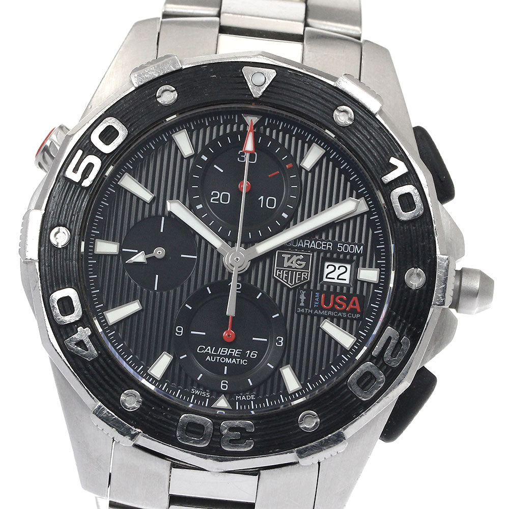 TAG HEUER Aquaracer 500M America's Cup CAJ2111 Caliber 16 Chronograph Date black Dial Automatic Men's Watch_883097