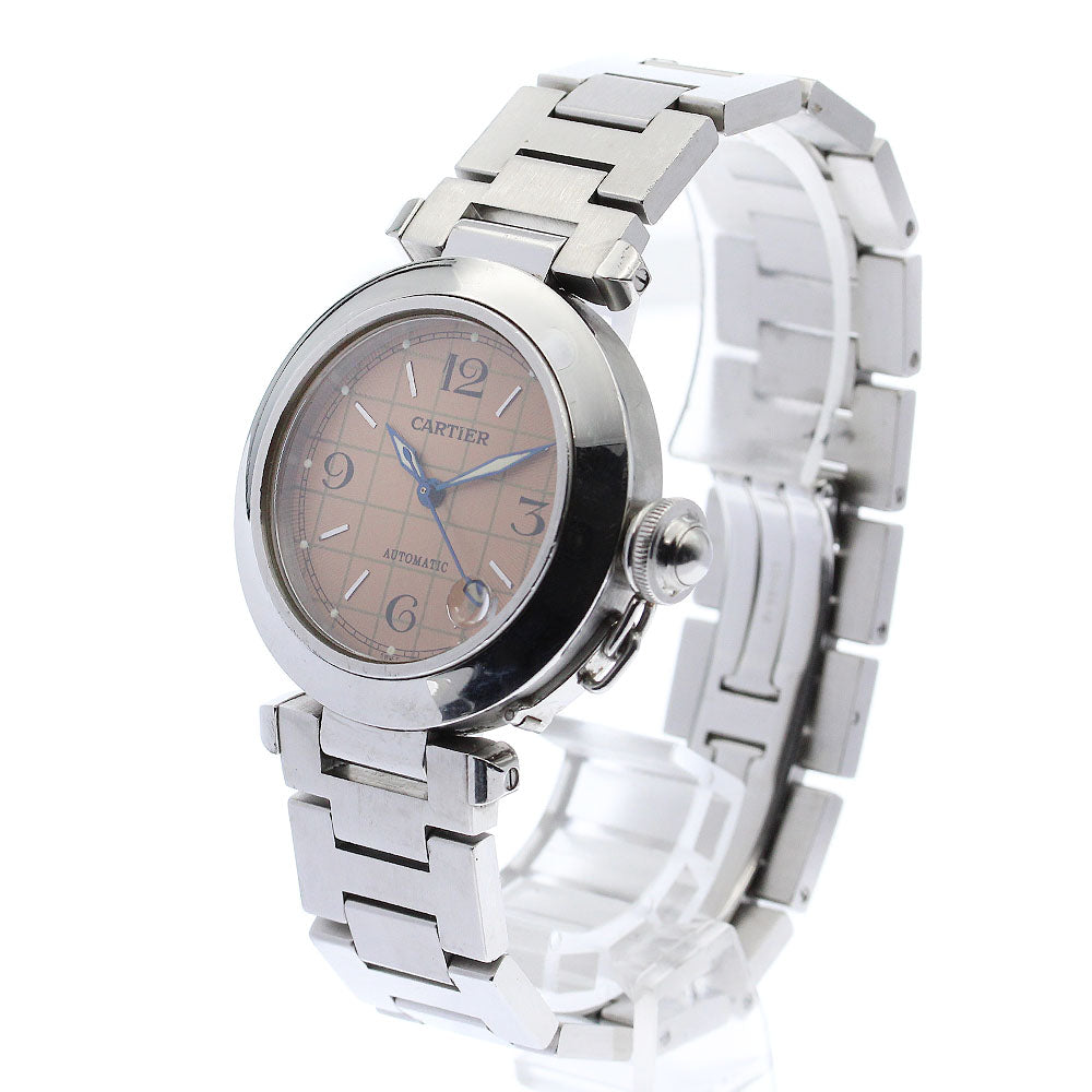 CARTIER Pasha C W31024M7 Date Orange Dial Automatic Boy's Watch_883137