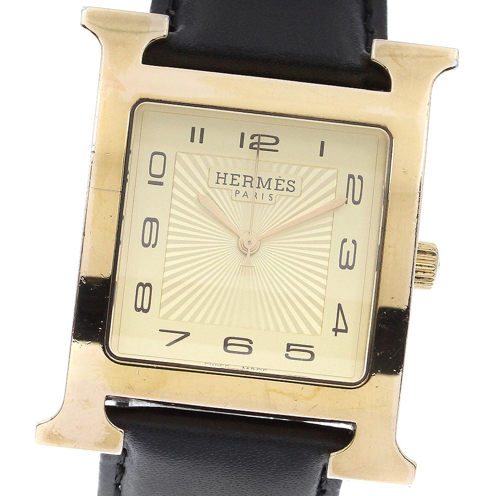 HERMES H watch HH1.801 gold Dial Quartz Men's Watch_883144