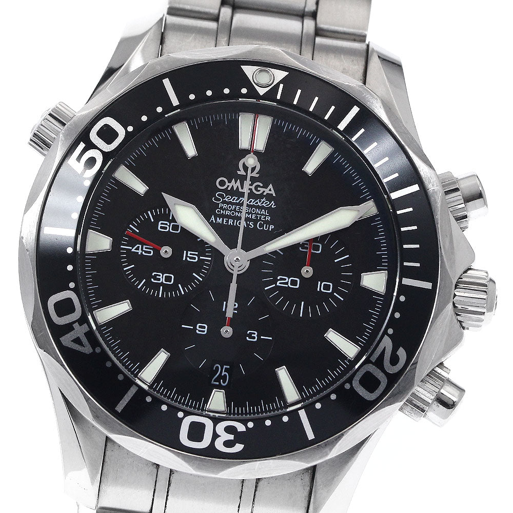 OMEGA Seamaster300 2594.50 Chronograph Date Black Dial Automatic Men's _883146