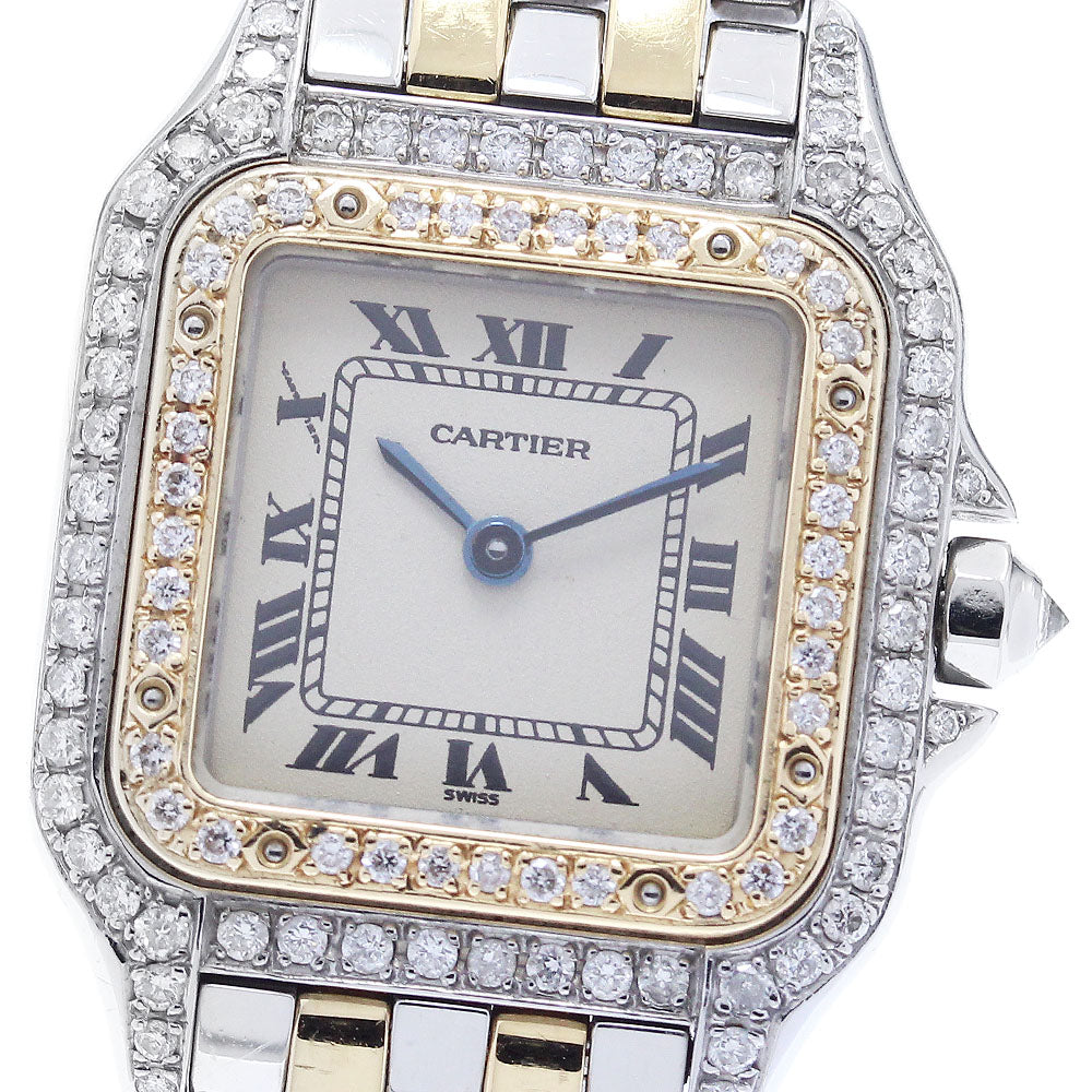 CARTIER PANTHERESM W25029B6 2-row after-diamond bezel beige Dial Quartz Ladies Watch_883169
