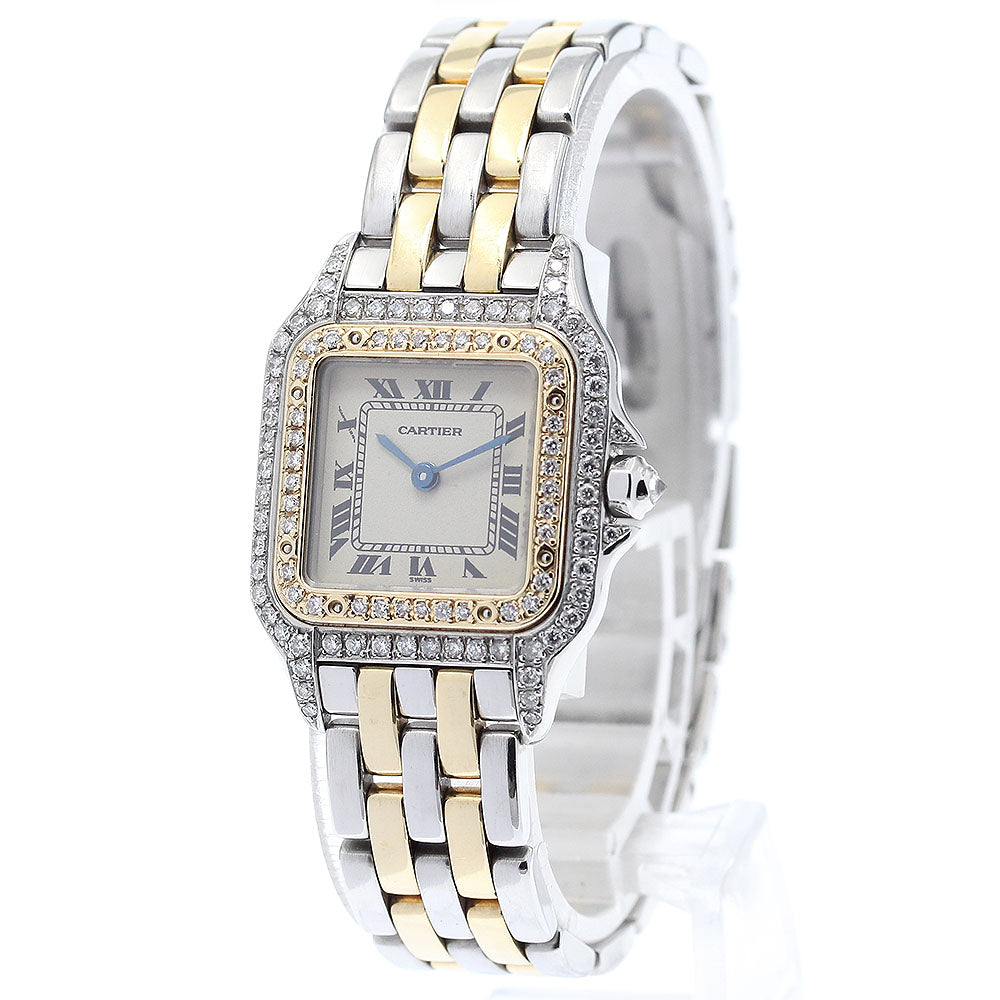 CARTIER PANTHERESM W25029B6 2-row after-diamond bezel beige Dial Quartz Ladies Watch_883169