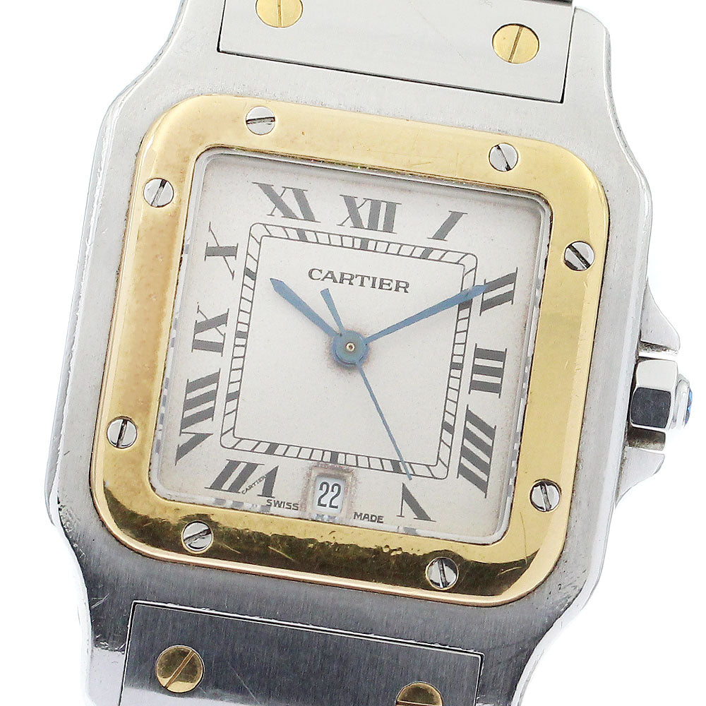 CARTIER Santos GalbeeLM W20011C4 Date Beige Dial Quartz Men's Watch_883172