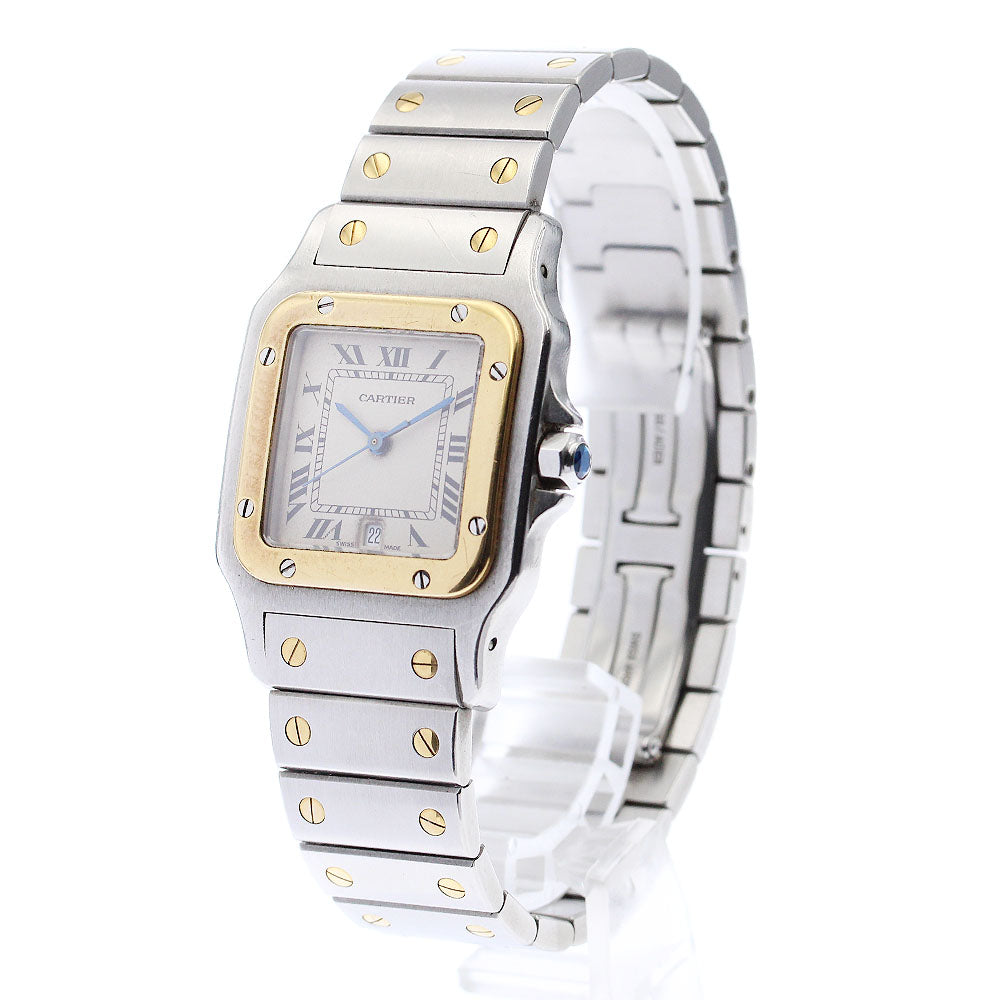 CARTIER Santos GalbeeLM W20011C4 Date Beige Dial Quartz Men's Watch_883172
