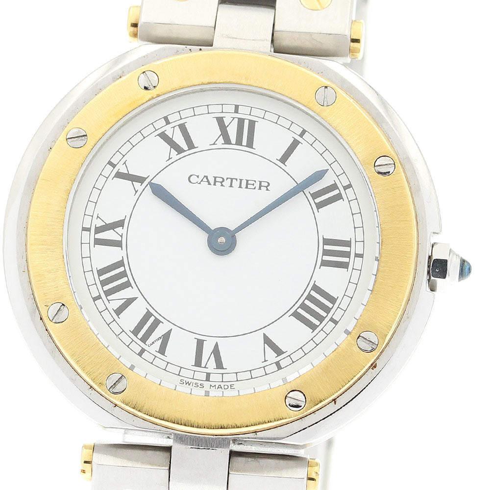 CARTIER Santos Round LM 2 tone white Dial Quartz Men's Watch_883201