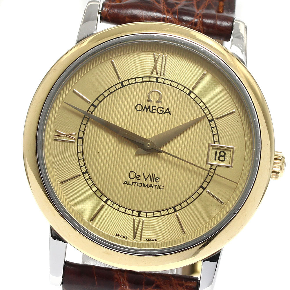 OMEGA De Ville Classic 7704.11.01 YG bezel date gold Dial Automatic Men's Watch_883210