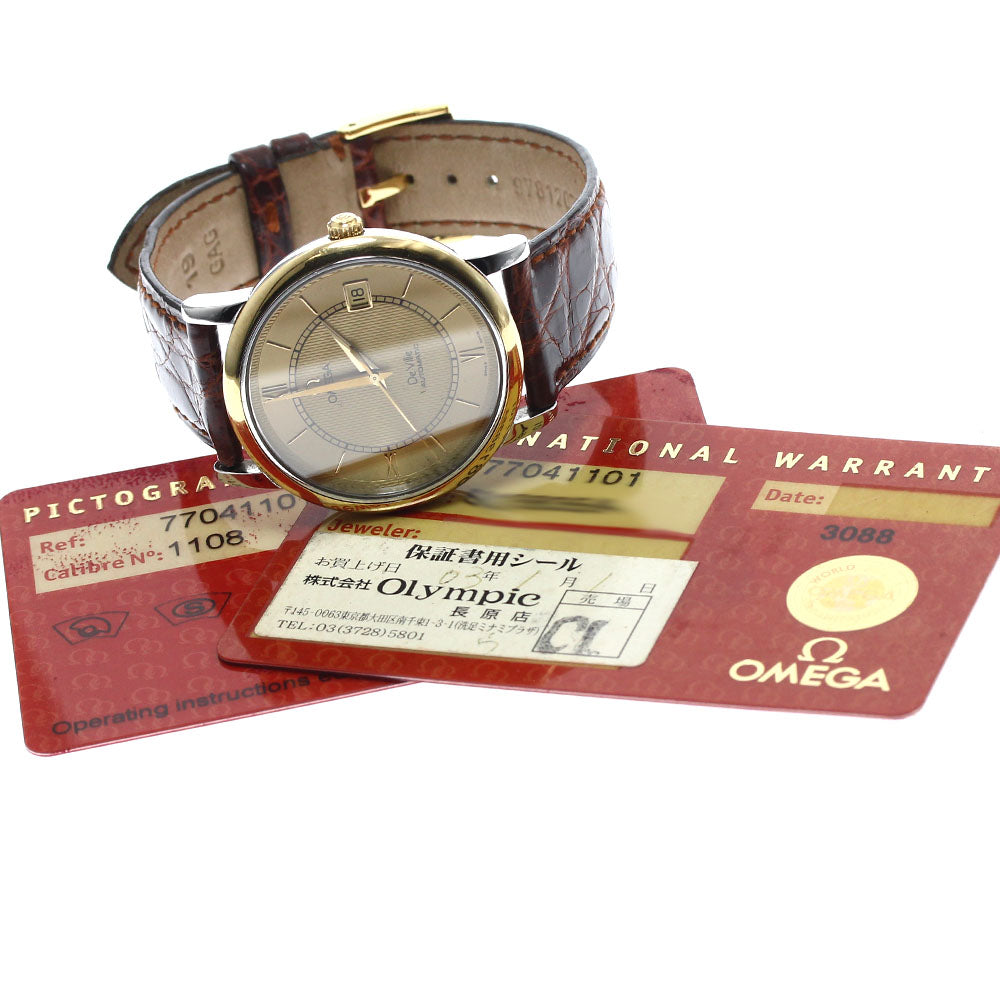 OMEGA De Ville Classic 7704.11.01 YG bezel date gold Dial Automatic Men's Watch_883210
