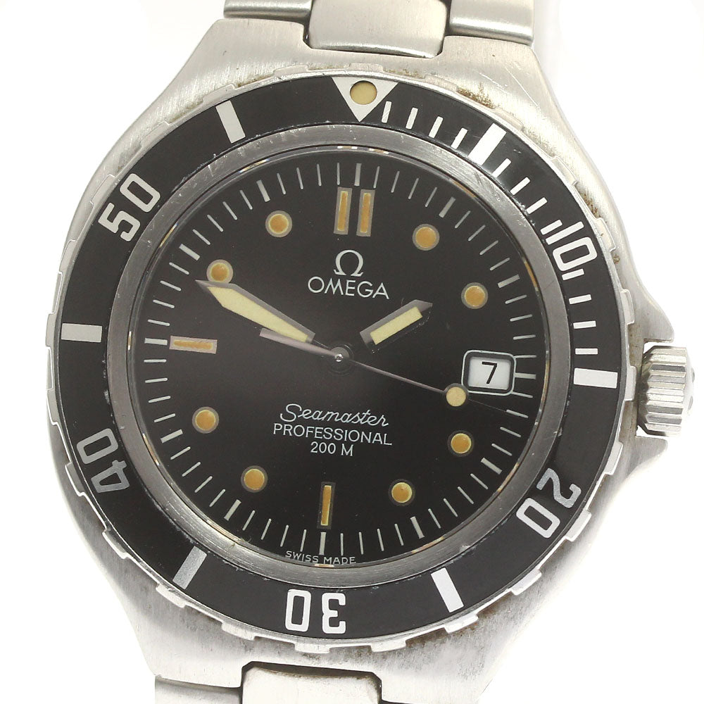 OMEGA Seamaster200m Date black Dial Quartz Men's Watch_883215