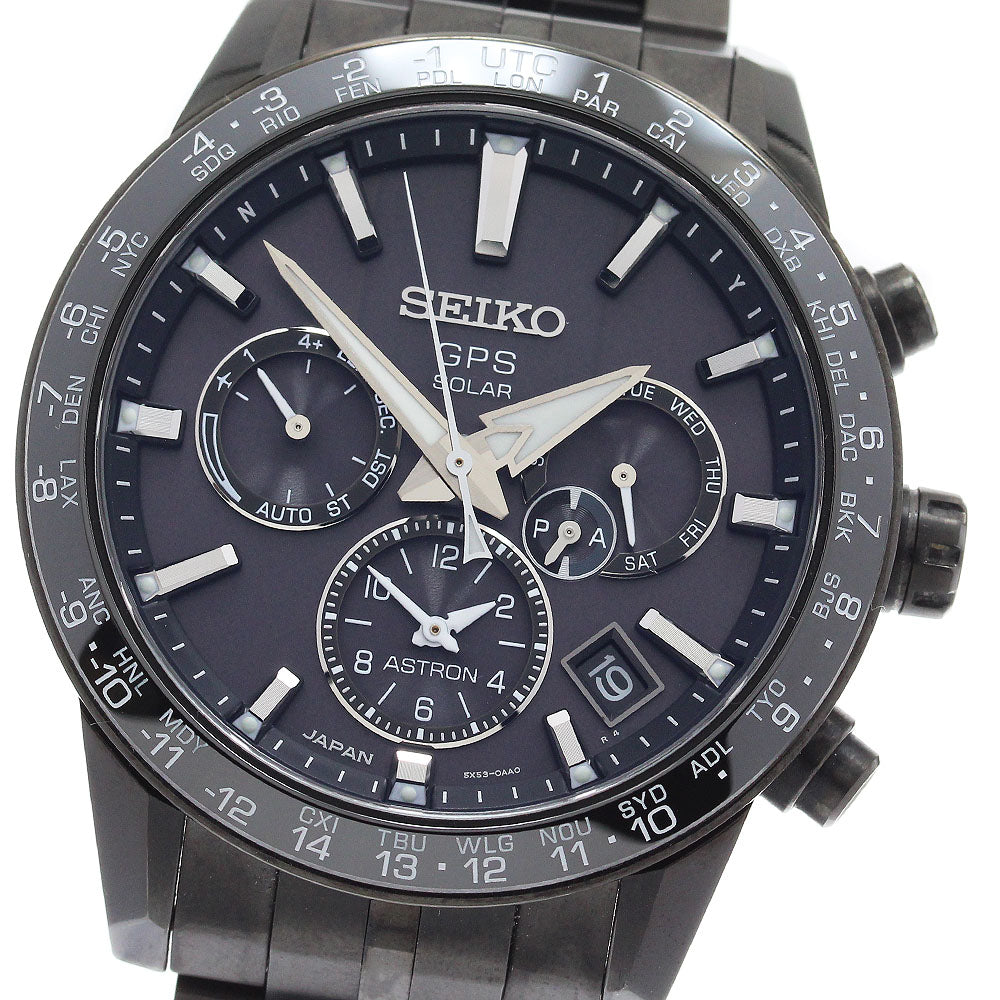 SEIKO Astron SBXC037/5X53-0AB0 GPS black Dial Solar Powered Radio Men's_883217