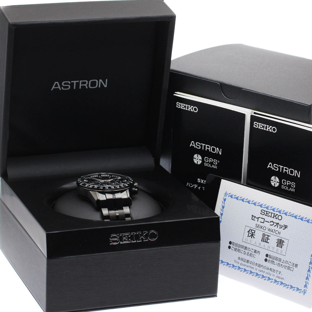 SEIKO Astron SBXC037/5X53-0AB0 GPS black Dial Solar Powered Radio Men's_883217