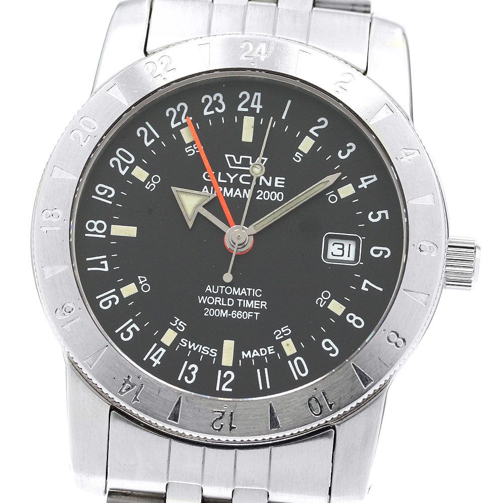 GLYCINE airman 2000 3764 GMT date black Dial Automatic Men's Watch_883228