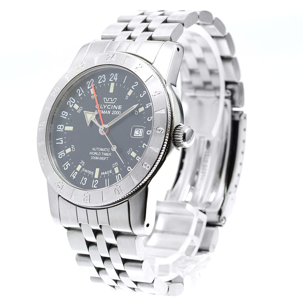 GLYCINE airman 2000 3764 GMT date black Dial Automatic Men's Watch_883228