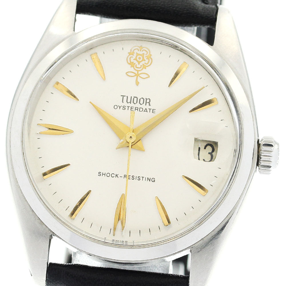 TUDOR Oyster Date 7962 big rose vintage white Dial Hand Winding Men's_883238