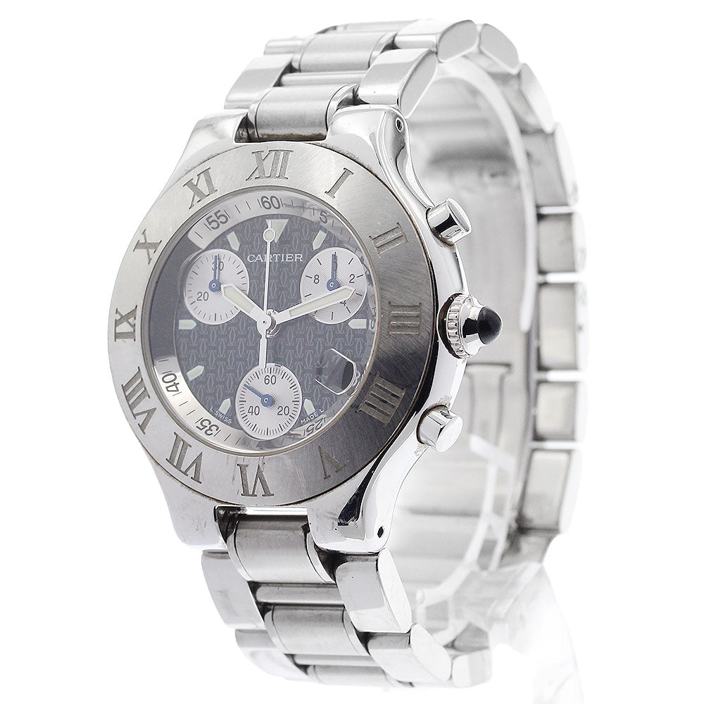 CARTIER CHRONOSCAPH W10172T2 Date black Dial Quartz Men's Watch_883241