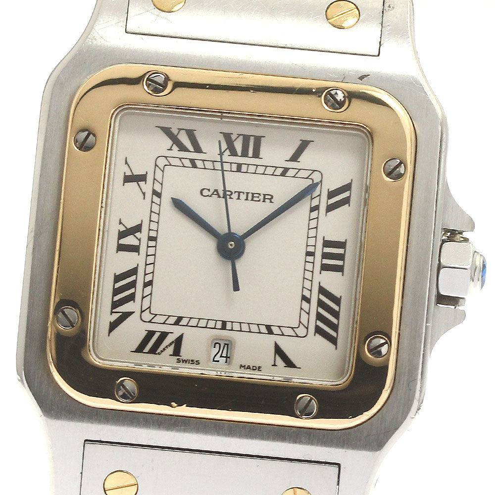 CARTIER Santos GalbeeLM W20011C4 Guanyin Buckle beige Dial Quartz Men's Watch_883324
