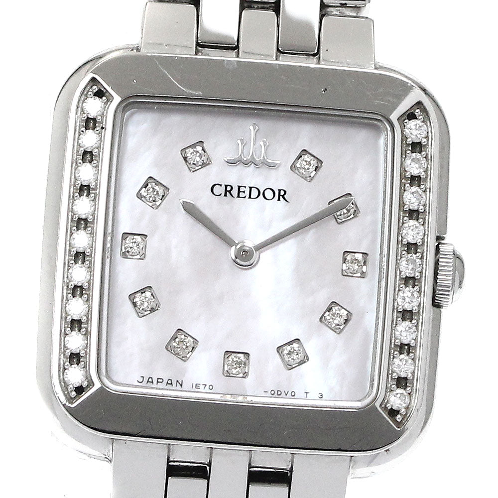SEIKO CREDOR SIGNO GSTE875/1E70-0CR0 11P diamond Pink shell Dial Quartz Ladies Watch_883351