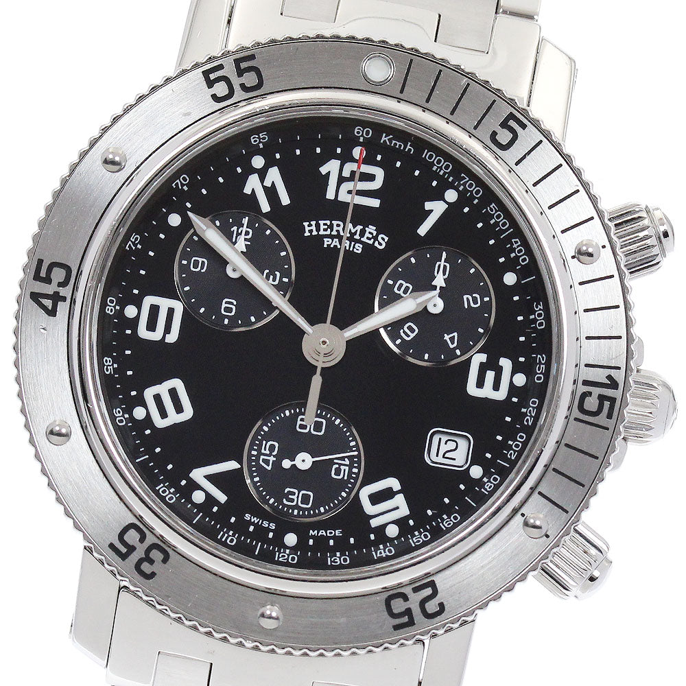 HERMES Clipper diver CL2.910 Chronograph black Dial Quartz Men's Watch_883366