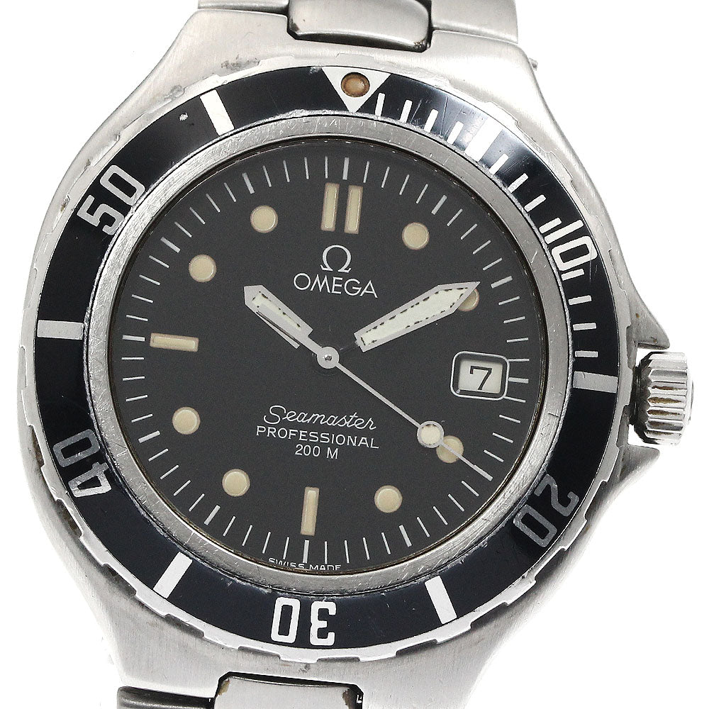 OMEGA Seamaster200m Date black Dial Quartz Men's Watch_883384