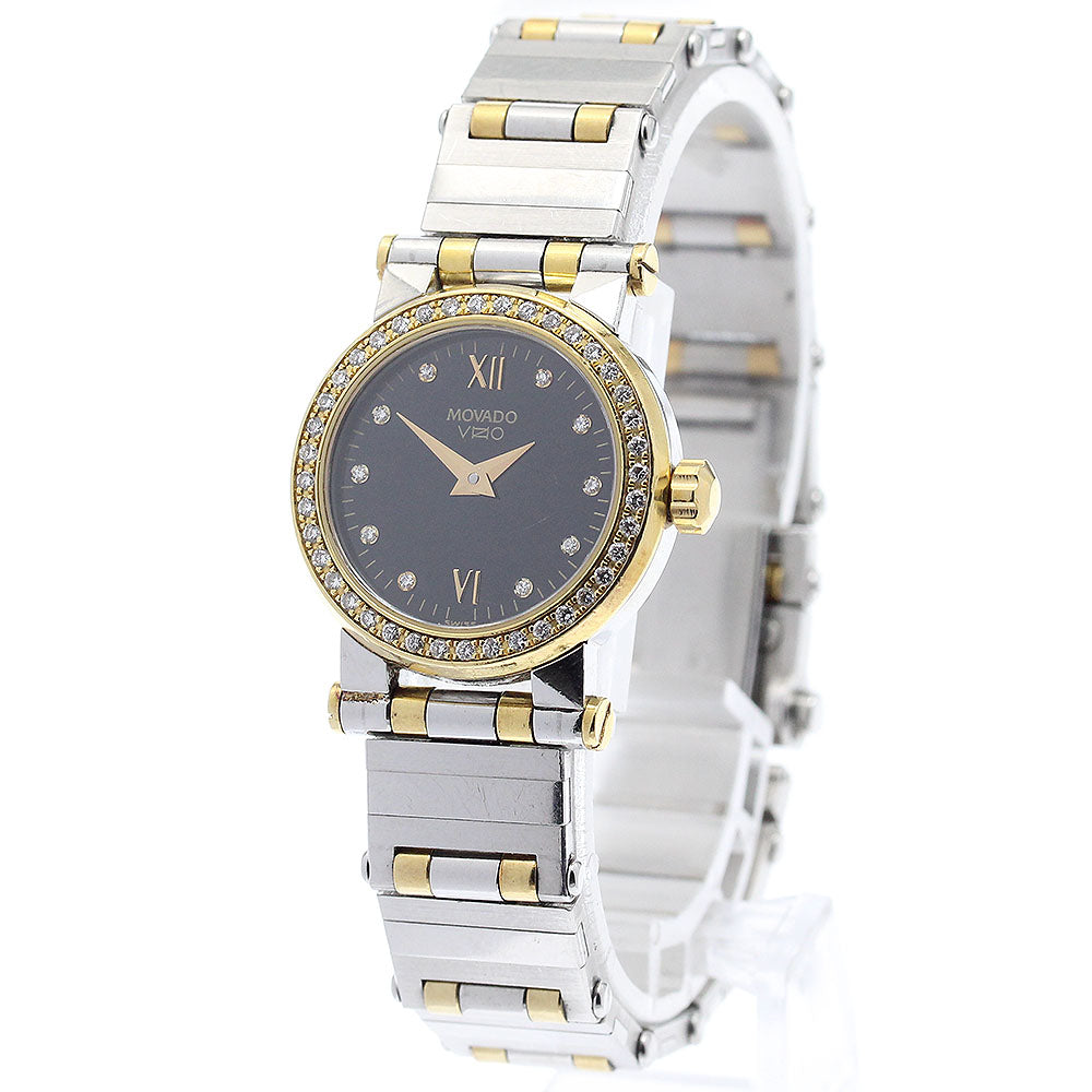 Movado VIZIO 85 36 828 S diamond bezel 10P diamond Quartz Ladies Watch_883385