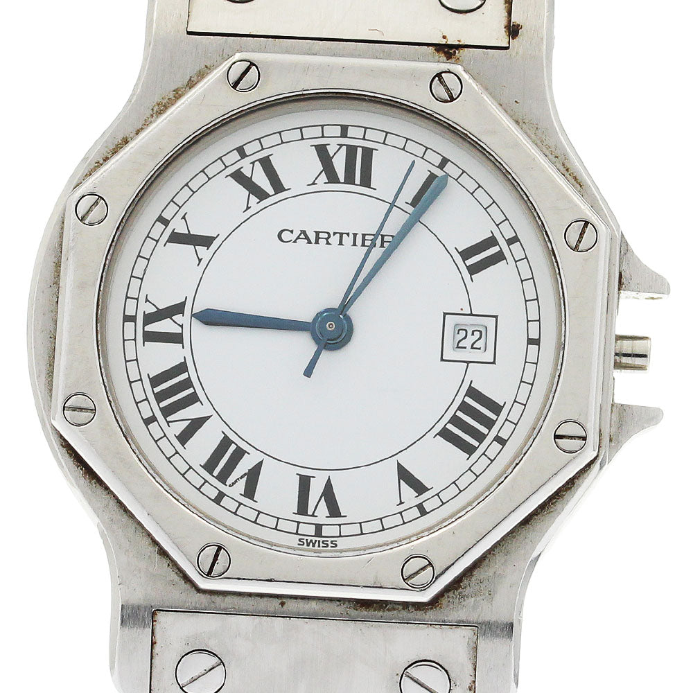 CARTIER Santos Octagon LM 81037188 Date white Dial Automatic Men's Watch_883386