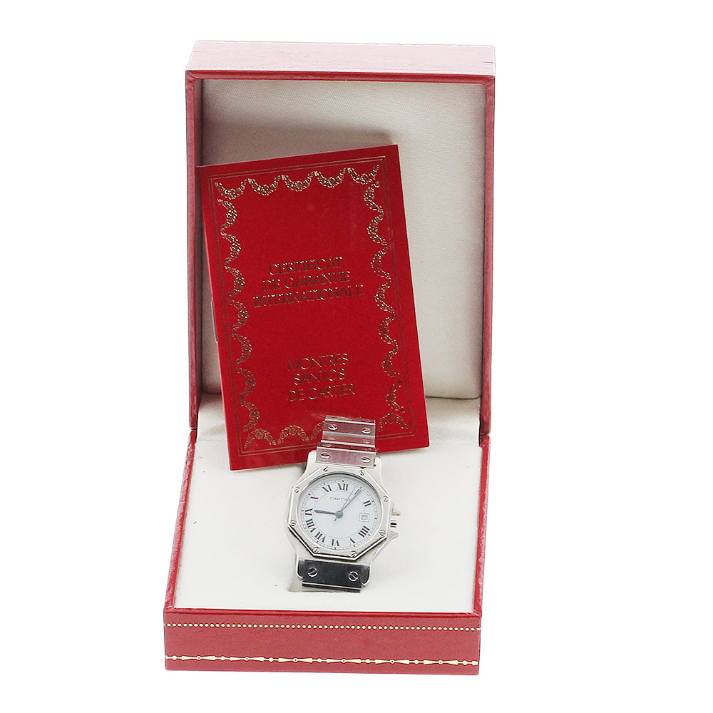 CARTIER Santos Octagon LM 81037188 Date white Dial Automatic Men's Watch_883386