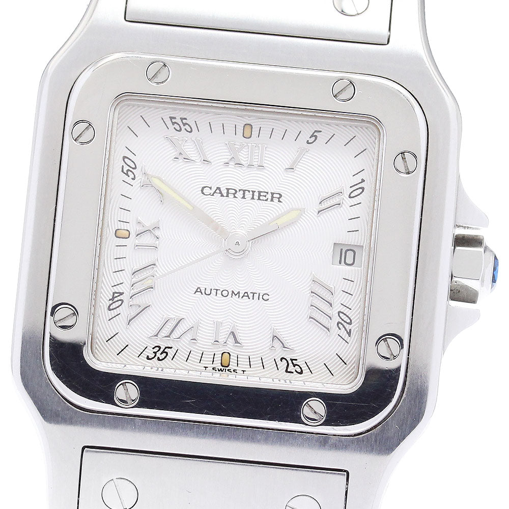 CARTIER Santos Galbee LM W20040D6 Date Silver Dial Automatic Men's Watch_883396